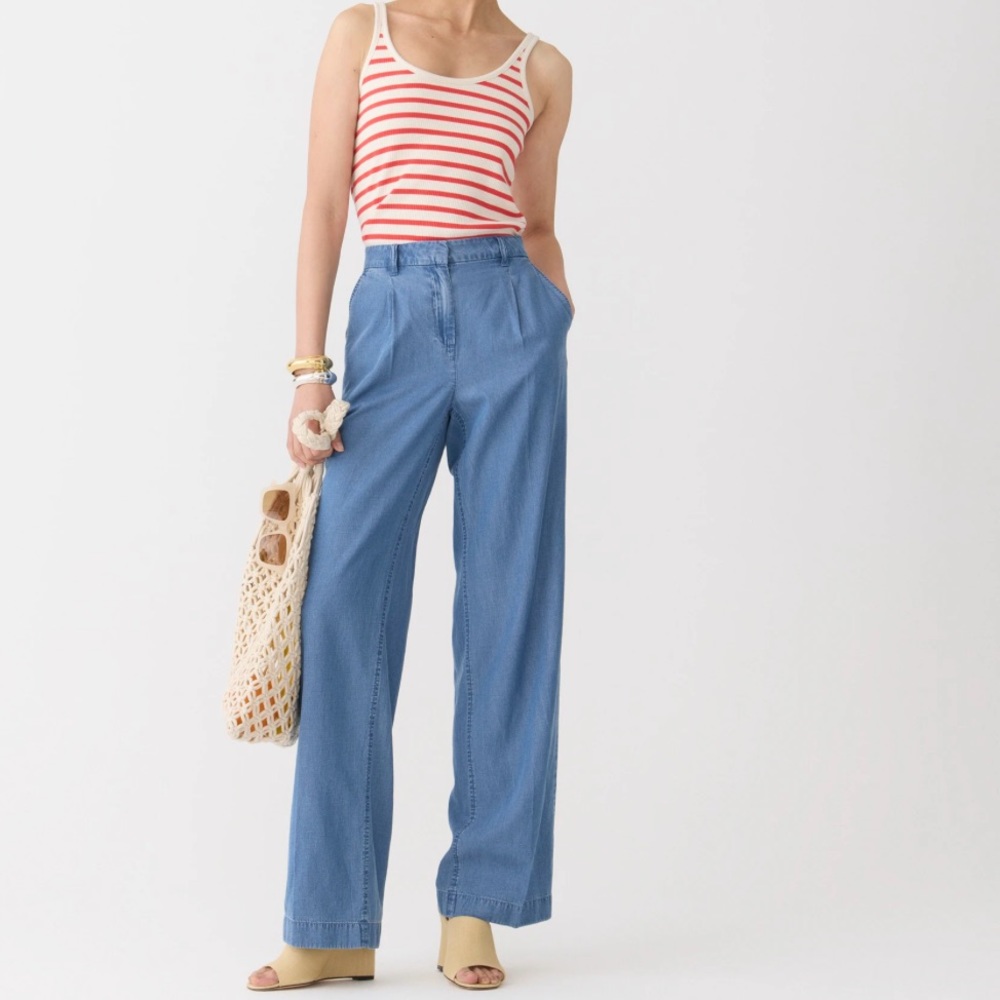 J.Crew Capeside pant in lightweight chambray